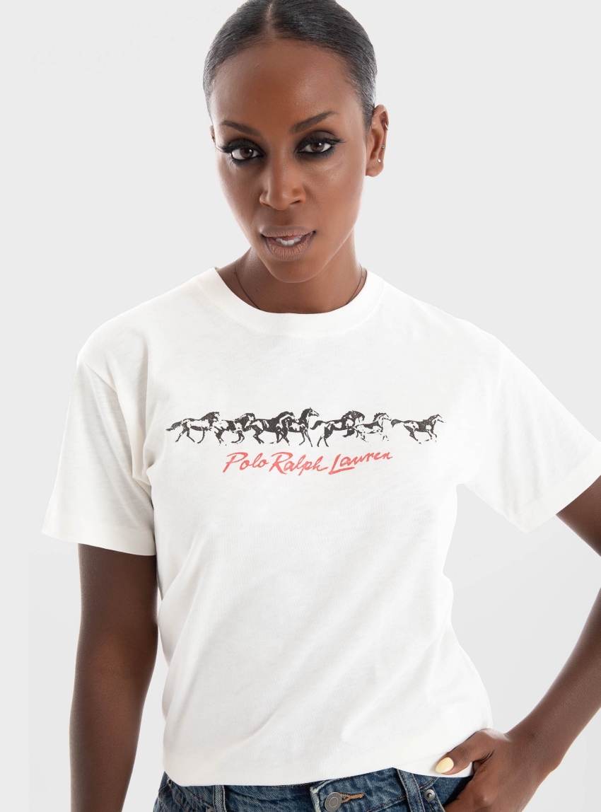 Polo Ralph Lauren Horses T-Shirt - Off White