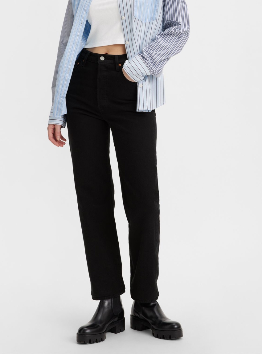 Levi's Ribcage Straight Ankle Jeans - Black
