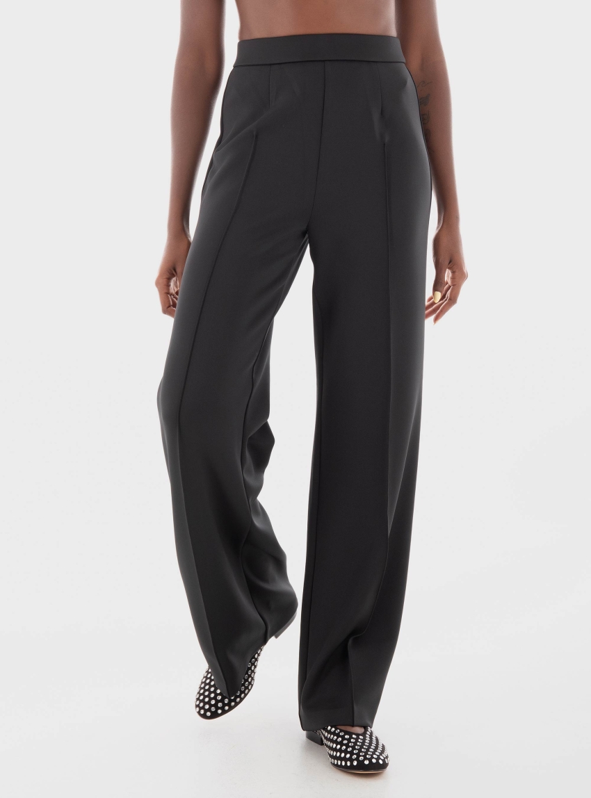 Calvin Klein Technical Knit Wide Leg Pants - Black