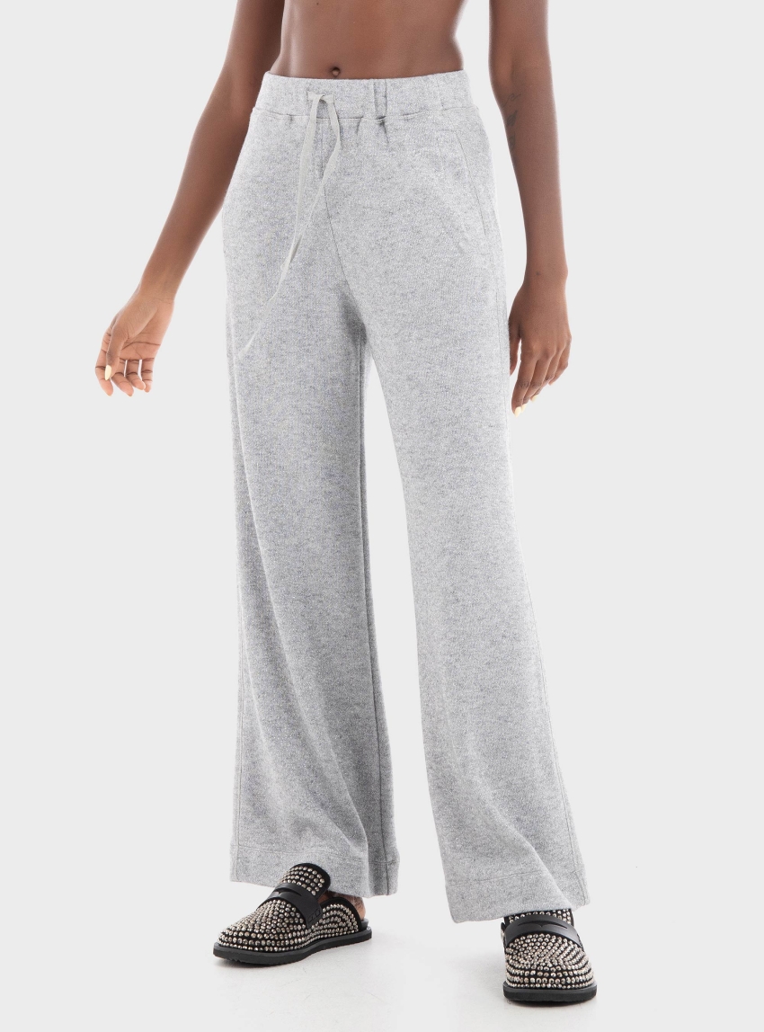 Deha Lurex Wide Leg Pants - Grey Melange