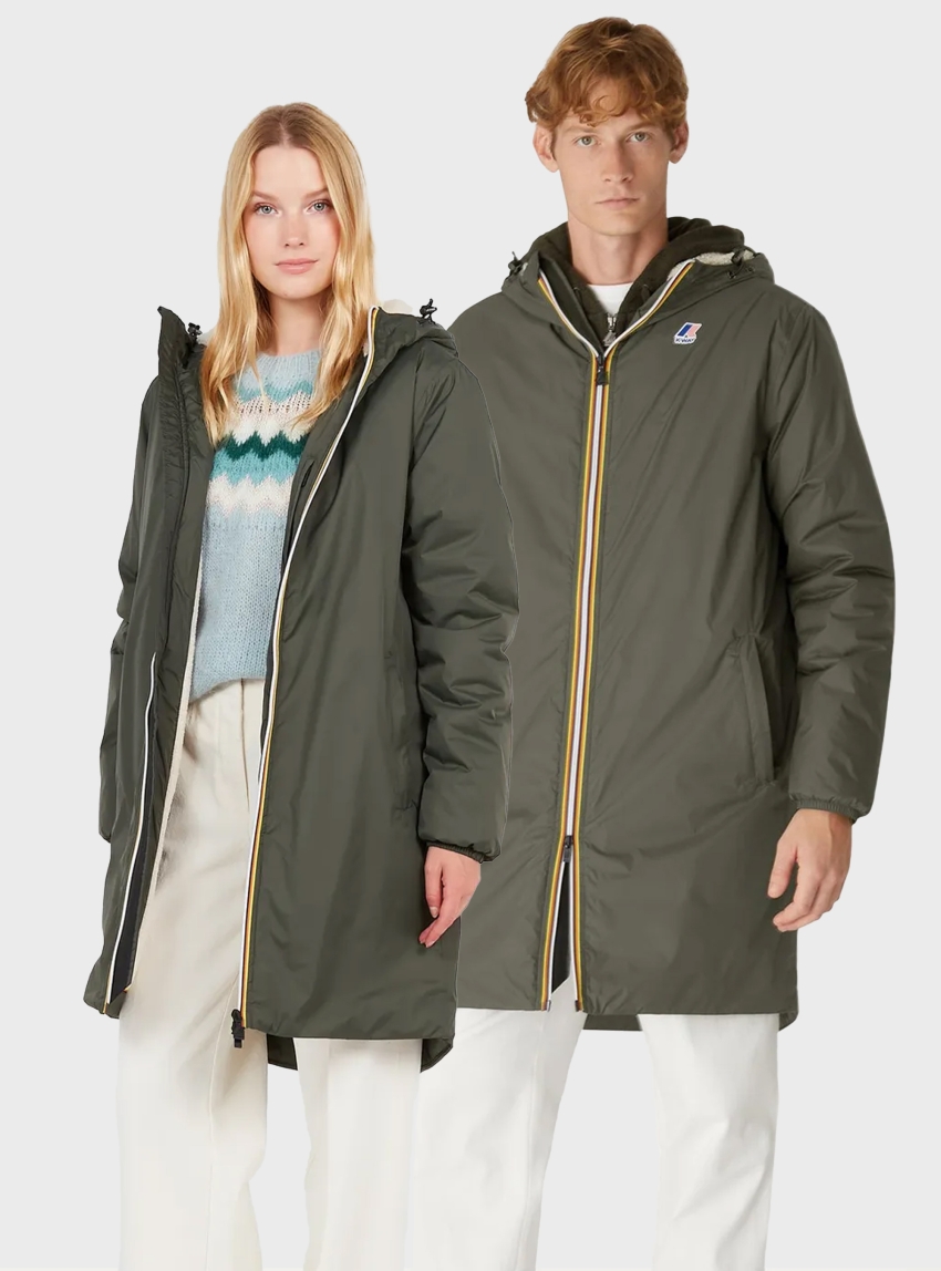 K-Way Le Vrai 3.0 Eiffel Orsetto Raincoat - Dark Olive Green
