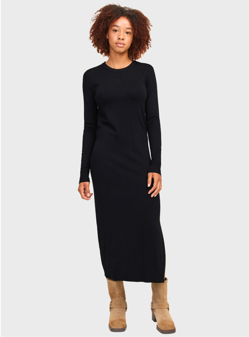 JJXX Marilyn Comfy Crew Neck Knitted Dress - Black