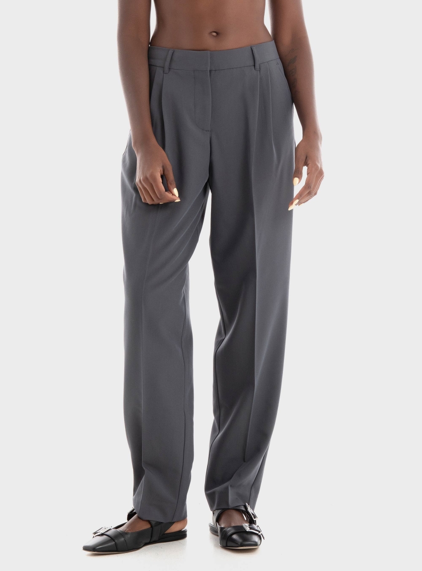 JJXX Ana Mary Relaxed Taperd Mid Waist Pants - Dark Grey