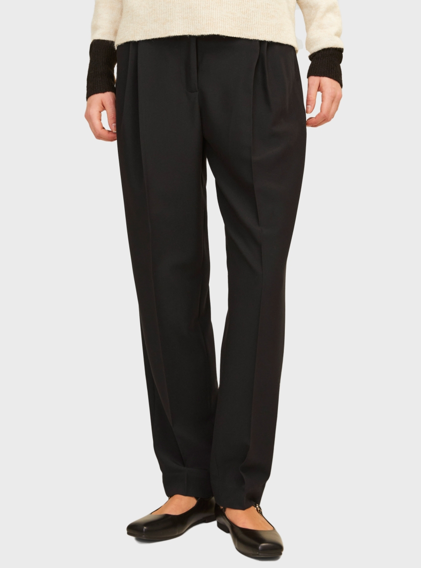 JJXX Ana Mary Relaxed Tapered Mid Waist Pants - Black