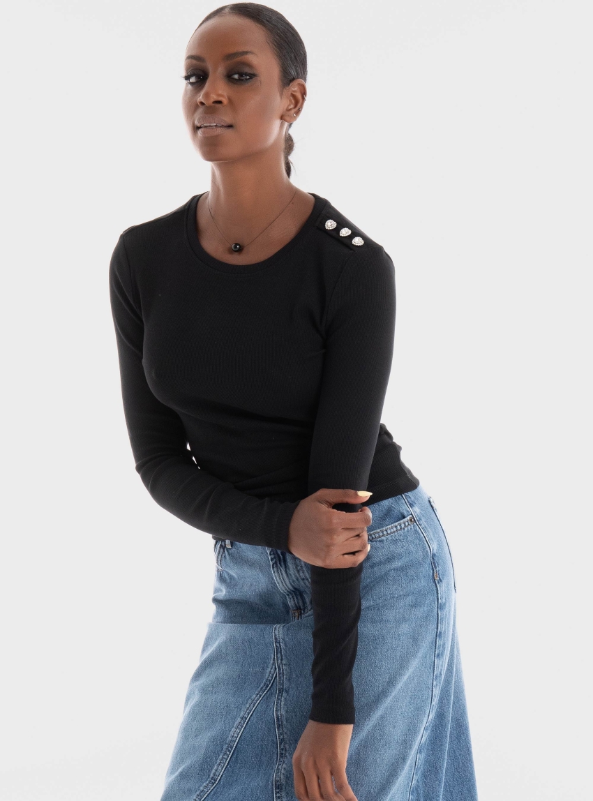 Only Checkie Top - Black