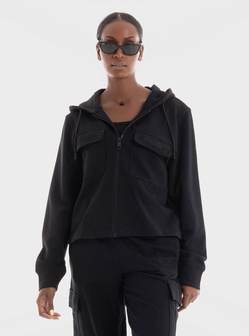 Guess Rgine Full Zip Sweatshirt - Black