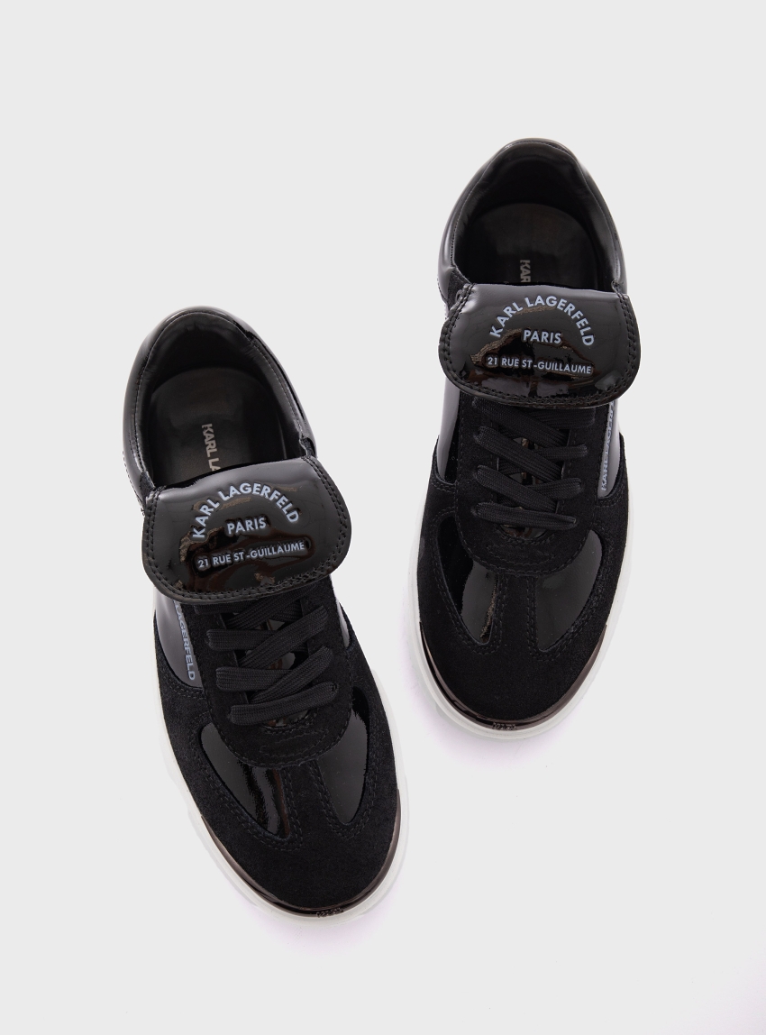 Karl Lagerfeld Lo Lace Leather Sneakers - Black