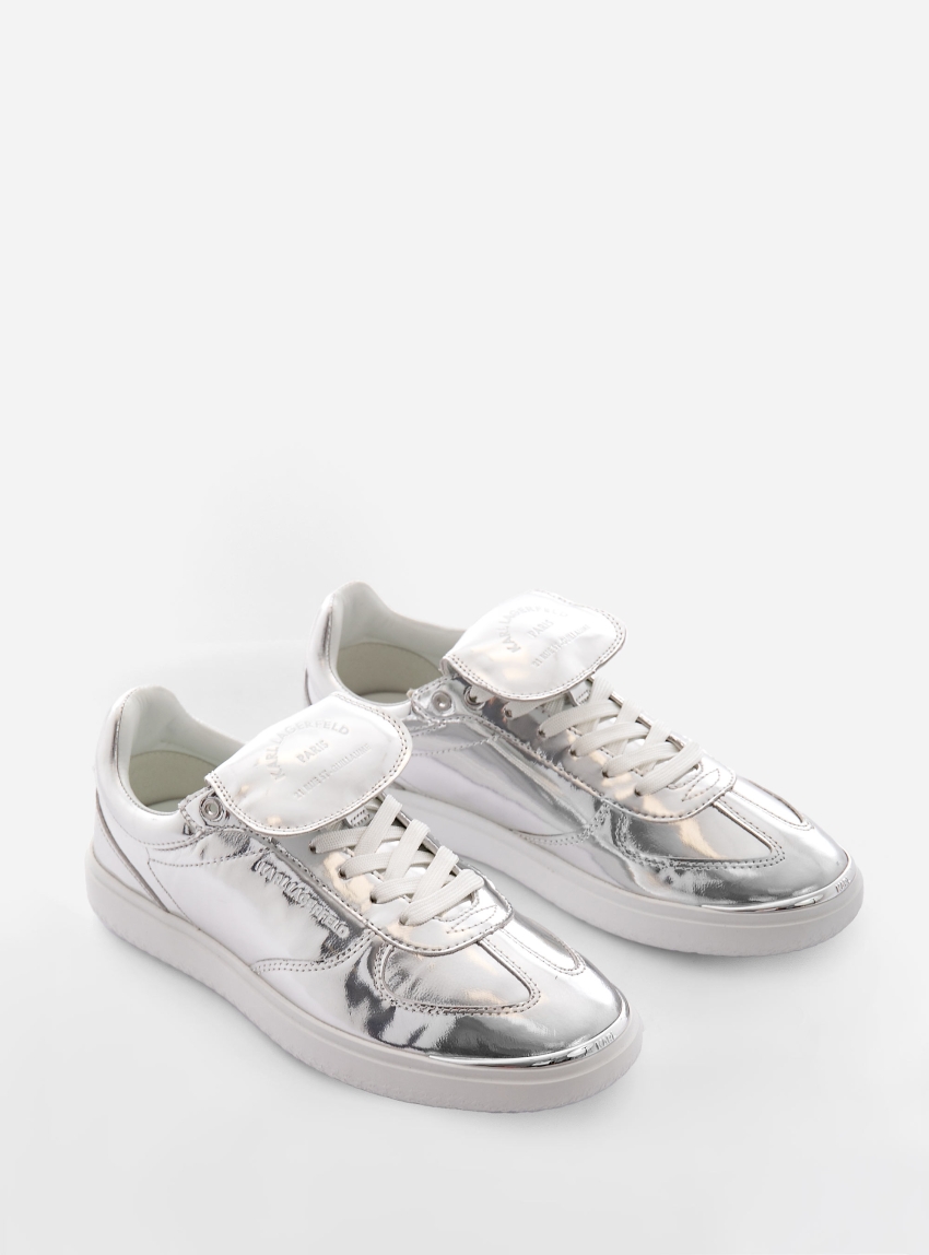 Karl Lagerfeld Lo Lace Leather Sneakers - Silver