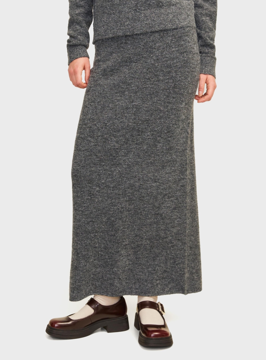 JJXX Evi Knitted Skirt - Dark Grey Melange