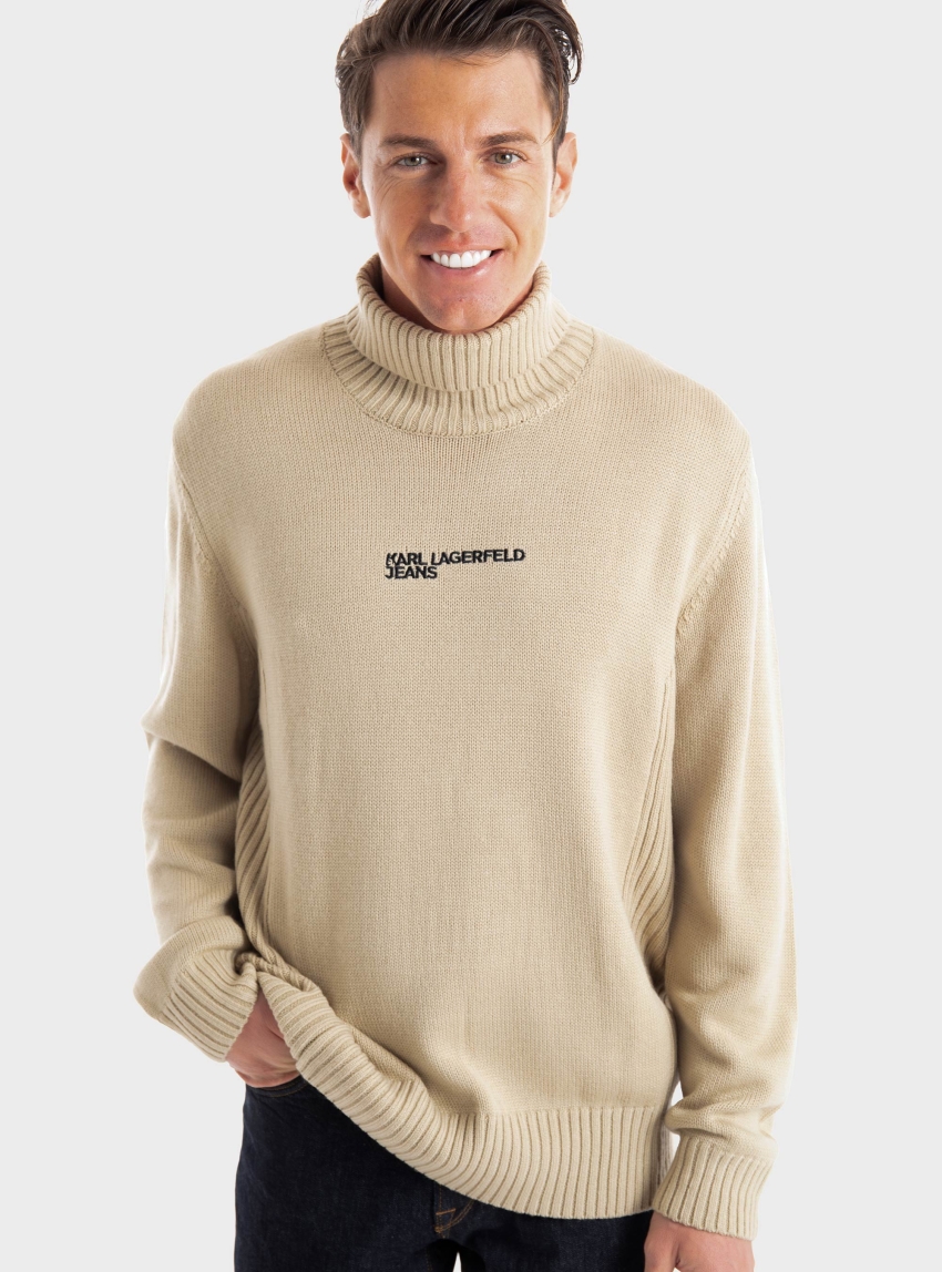 Karl Lagerfeld Jeans Regular Fit Rollneck Sweater - Khaki