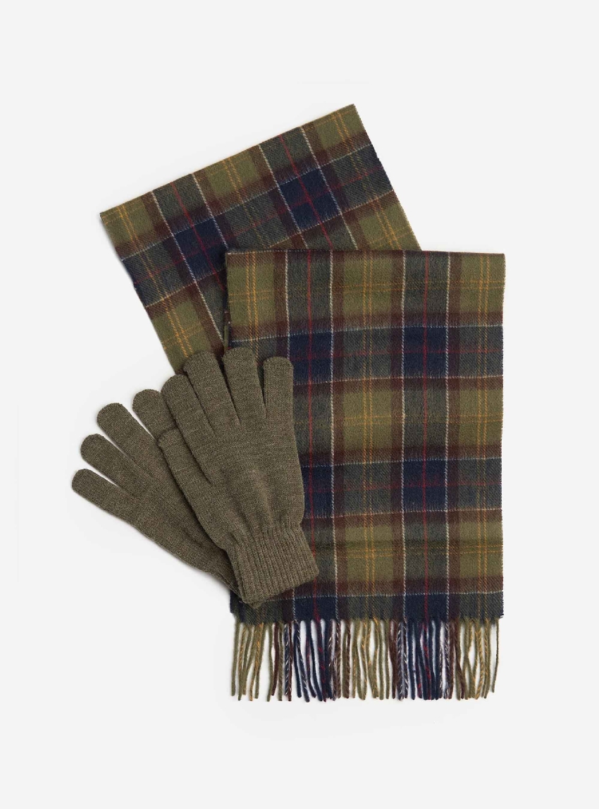 Barbour Tartan Scarf & Glove Gift Set - Tartan
