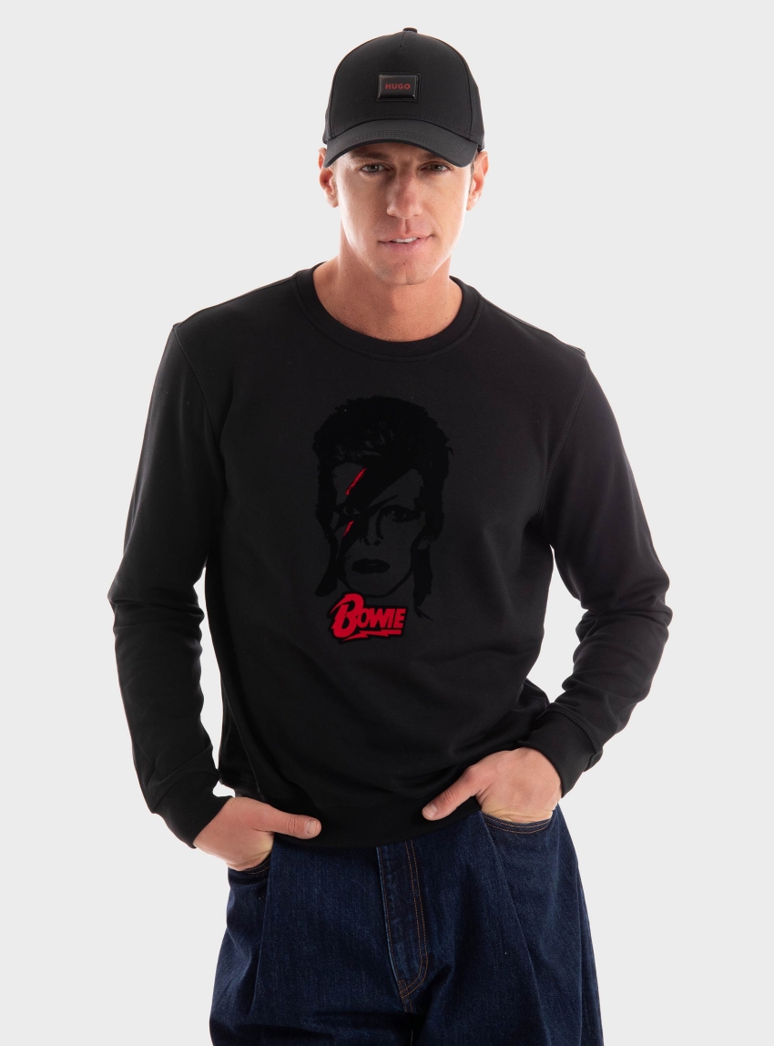 Antony Morato "David Bowie" Print Regular Fit Sweatshirt - Black