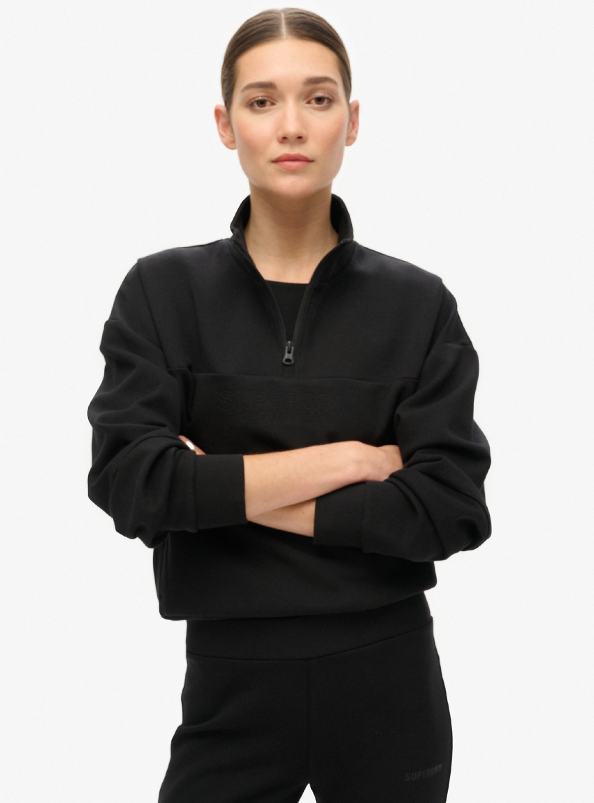 Superdry Sport Tech Relaxed Half Zip Sweater - Black