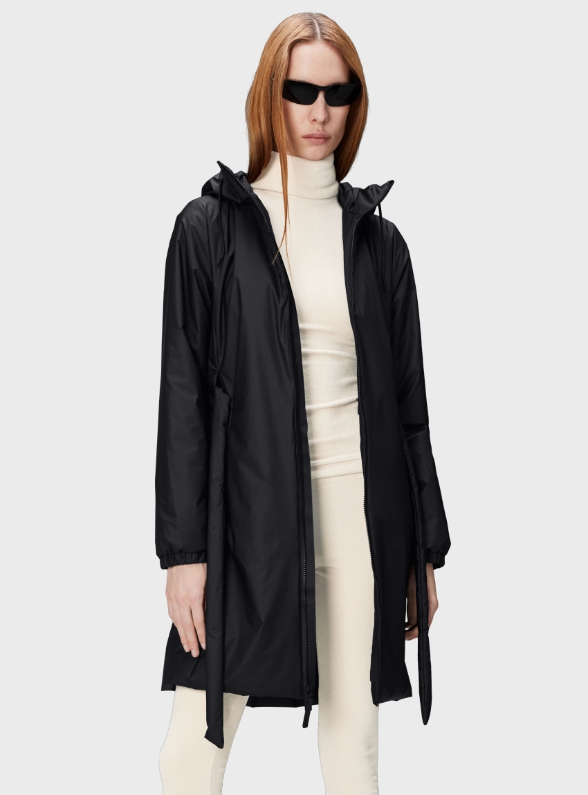 Rains Lohja Long Insulated Curve Jacket - Black