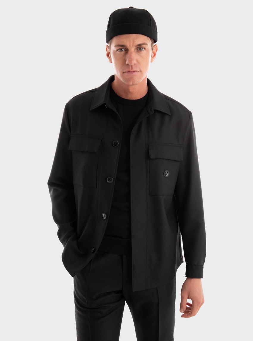 BOSS Relaxed Fit Overshirt C-Carper-Os-Bb-244 - Black