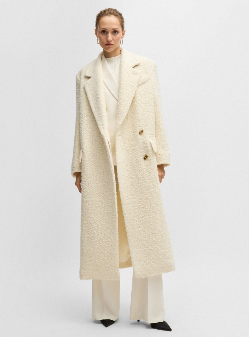BOSS Long Coat Cadensi - Ecru