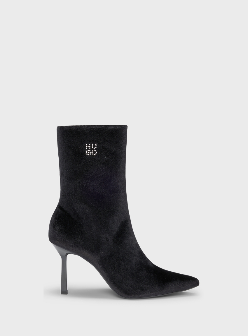 HUGO Velvet Touch Ankle Boots Katniss_Btie90_VLTS - Black