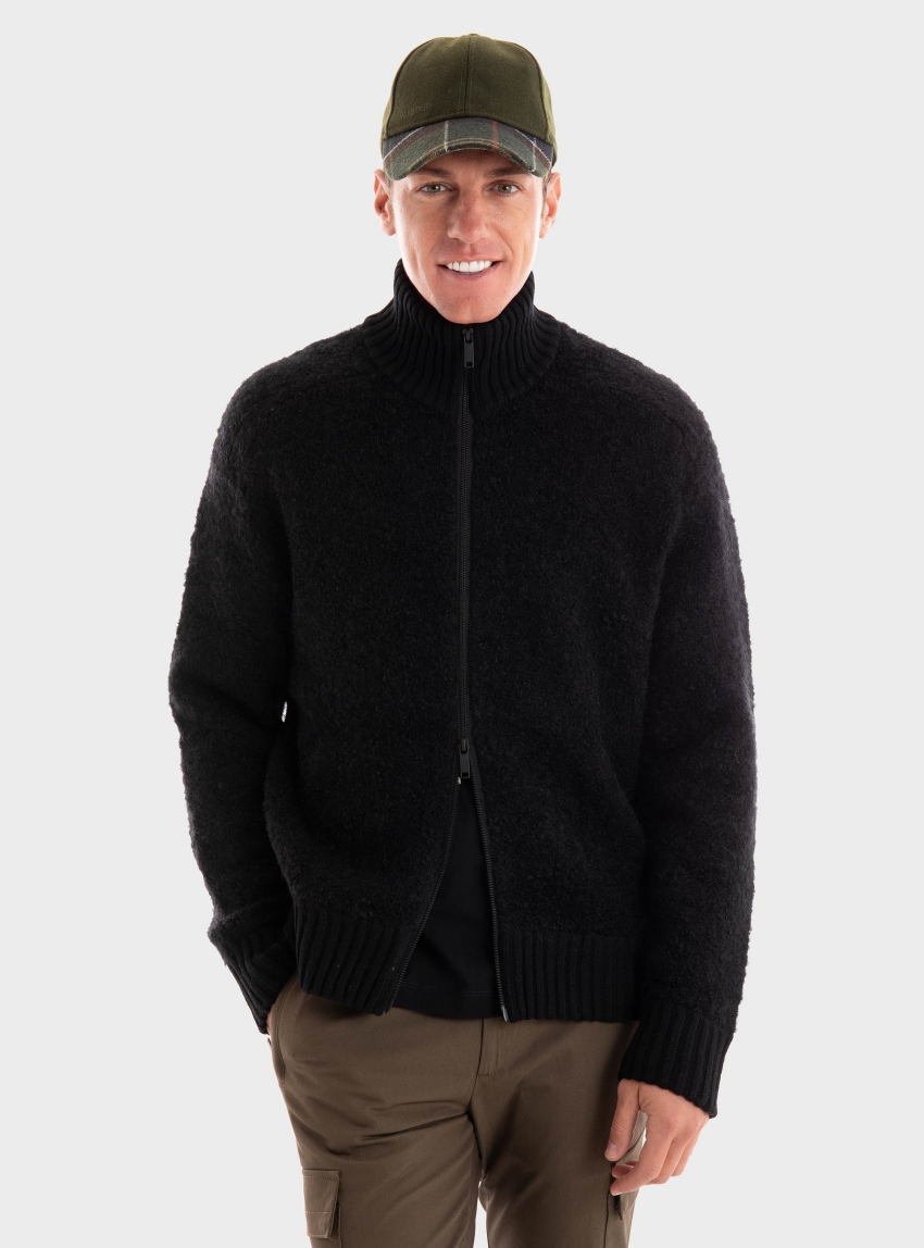 Selected Ted Knit Relaxed Full Zip Cardigan - Black