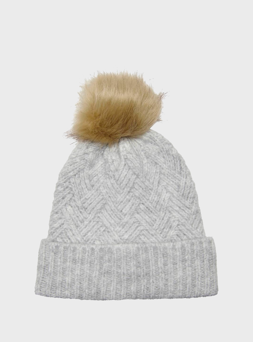 Only Kate Knitted Beanie - Light Grey Melange