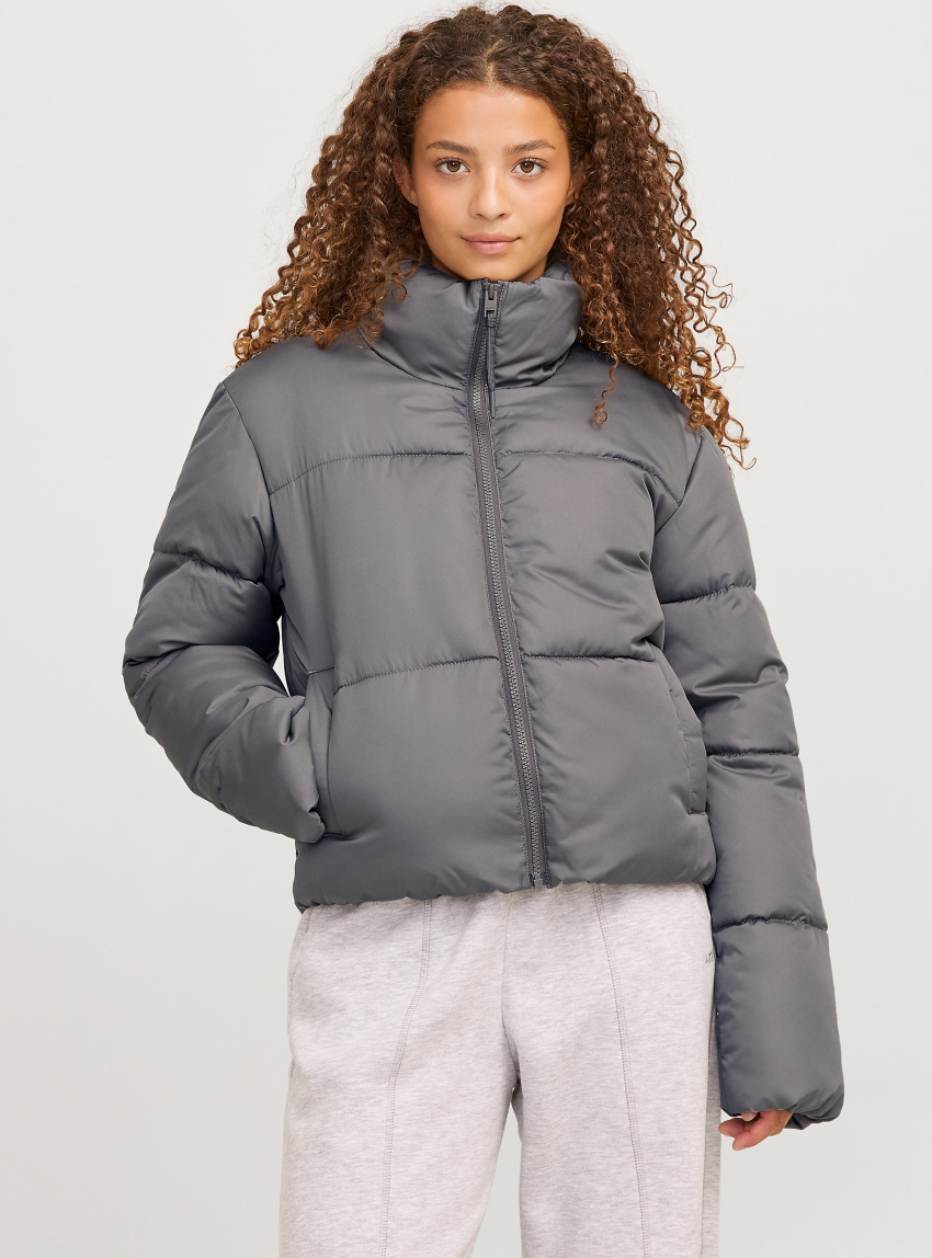JJXX Solvej Puffer Stand Collar Jacket - Grey