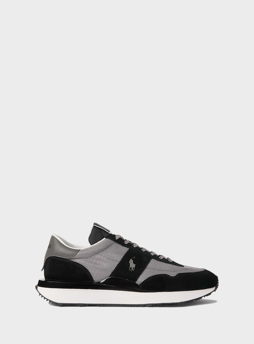 Train 89 Suede-Panelled Trainers - Silver