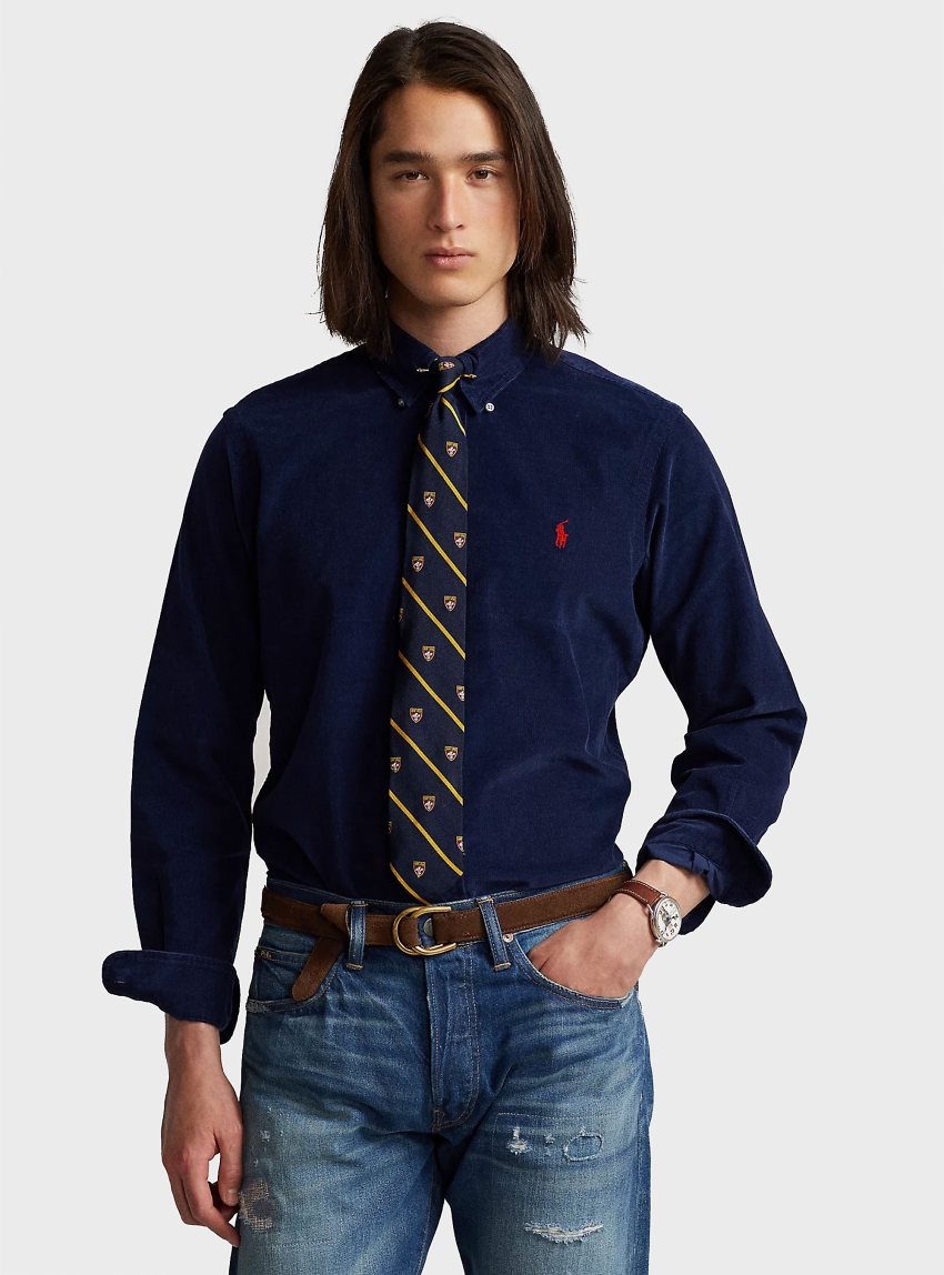 Polo Ralph Lauren Custom Slim Fit Corduroy Shirt - Navy