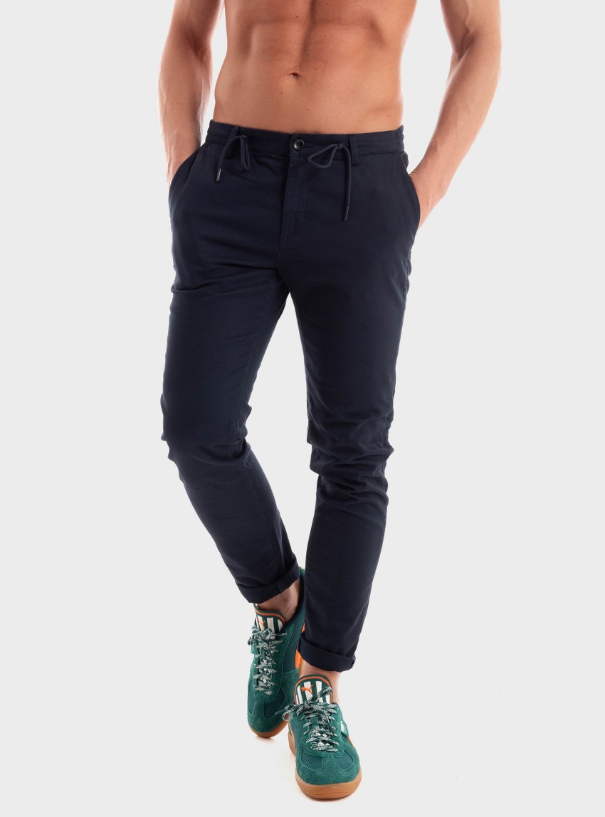 Dstrezzed Lancaster Tapered Twill Knit Pants - Dark Blue