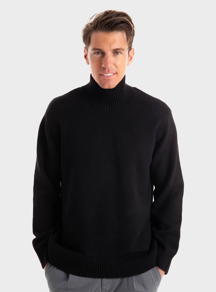 Jack & Jones Soft Knit High Neck - Black