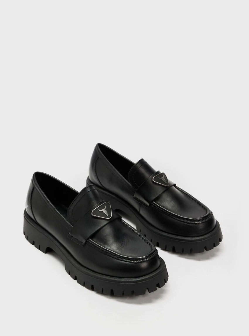 WindsorSmith Throne Leather Loafers - Black