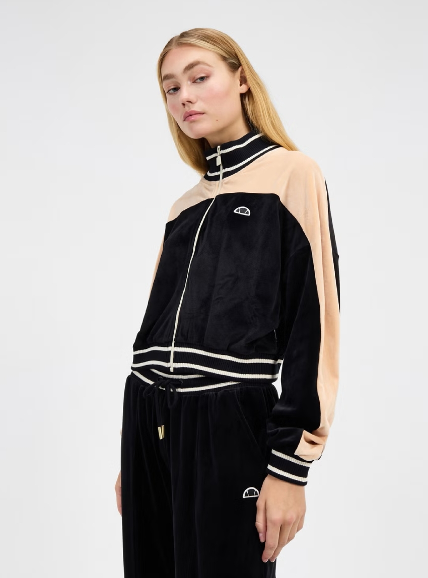 Ellesse Bloom Cropped Track Top - Black