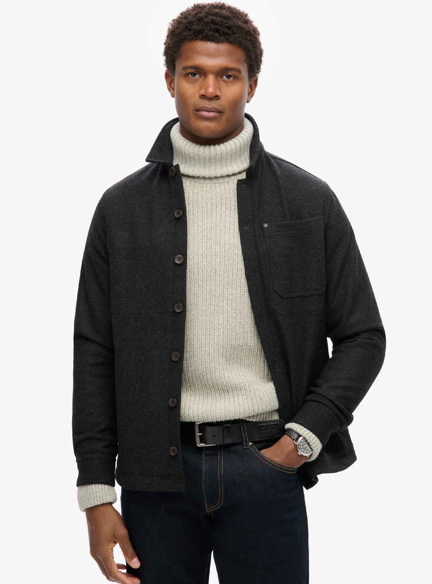 Superdry Merchant Wool Overshirt - Black
