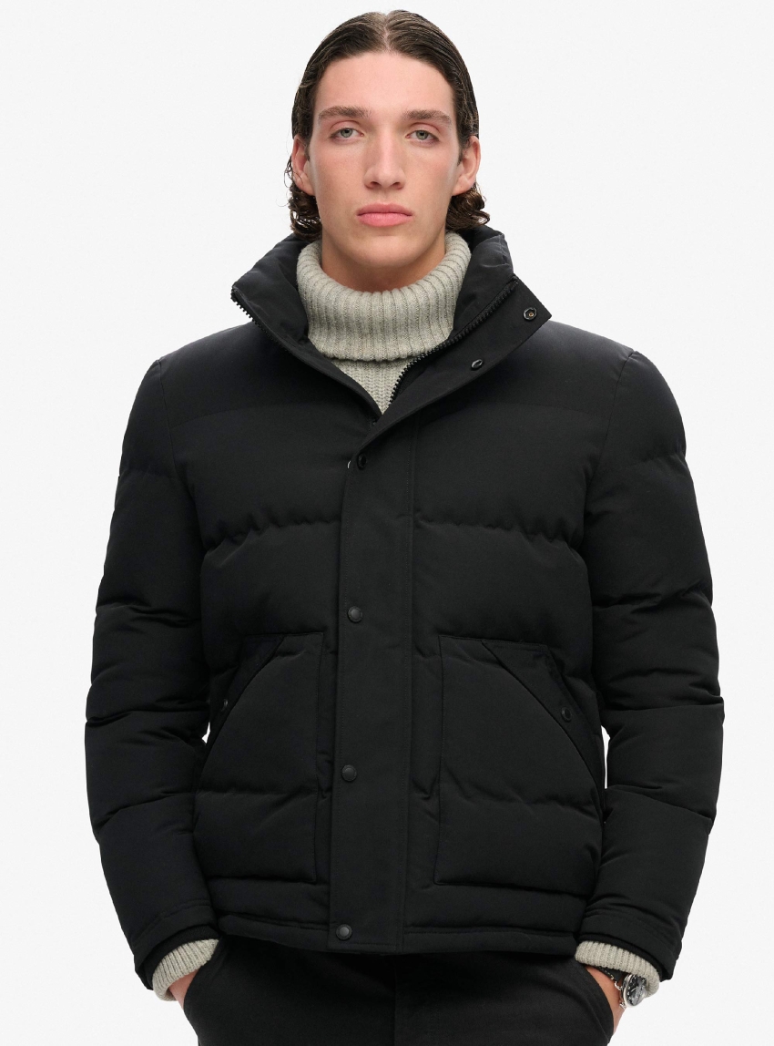 Superdry Everest Short Hooded Puffer Jacket - Jet Black