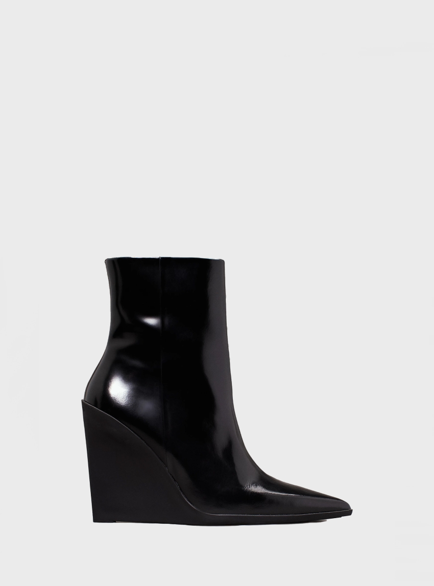 Calvin Klein Wedge Ankle Boot 90 Lth - Black