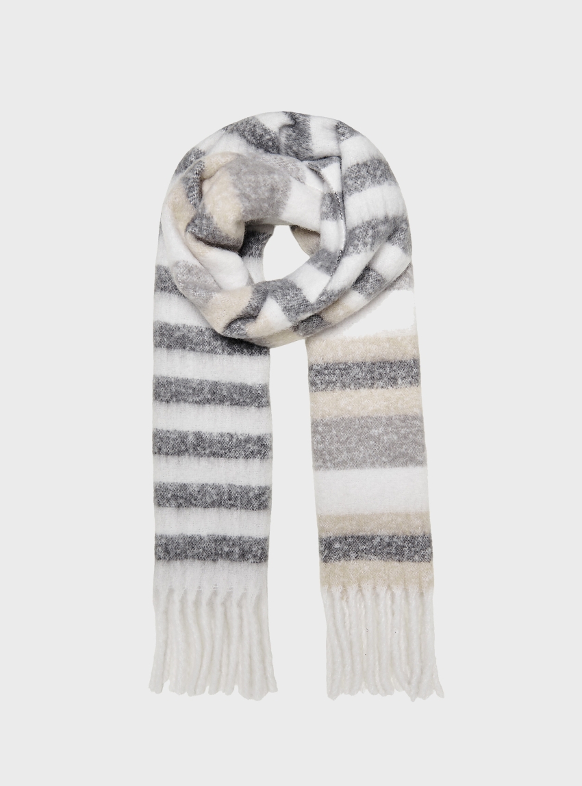 Only Vilma Life Striped Scarf - Grey