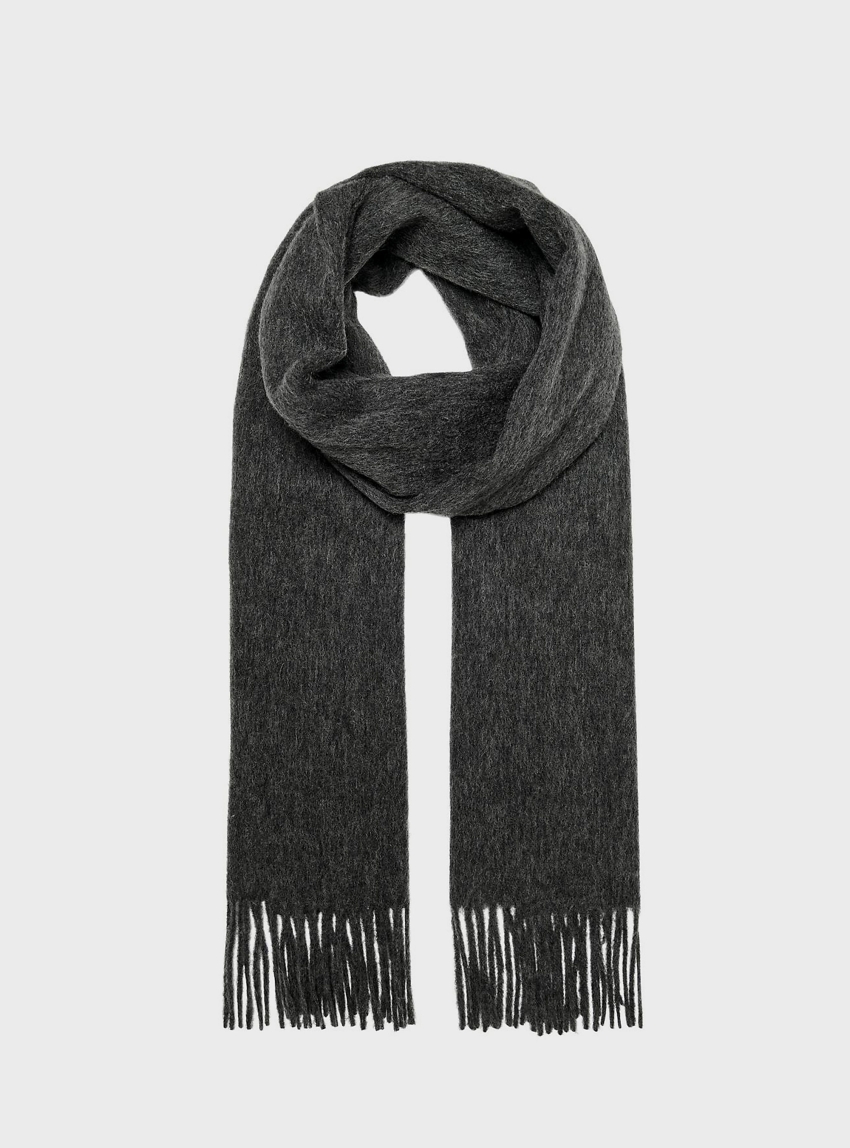 Only Alisa Wool Scarf - Dark Grey Melange