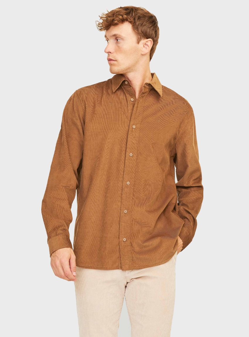 Jack & Jones Premium Regent Corduroy Shirt - Orange