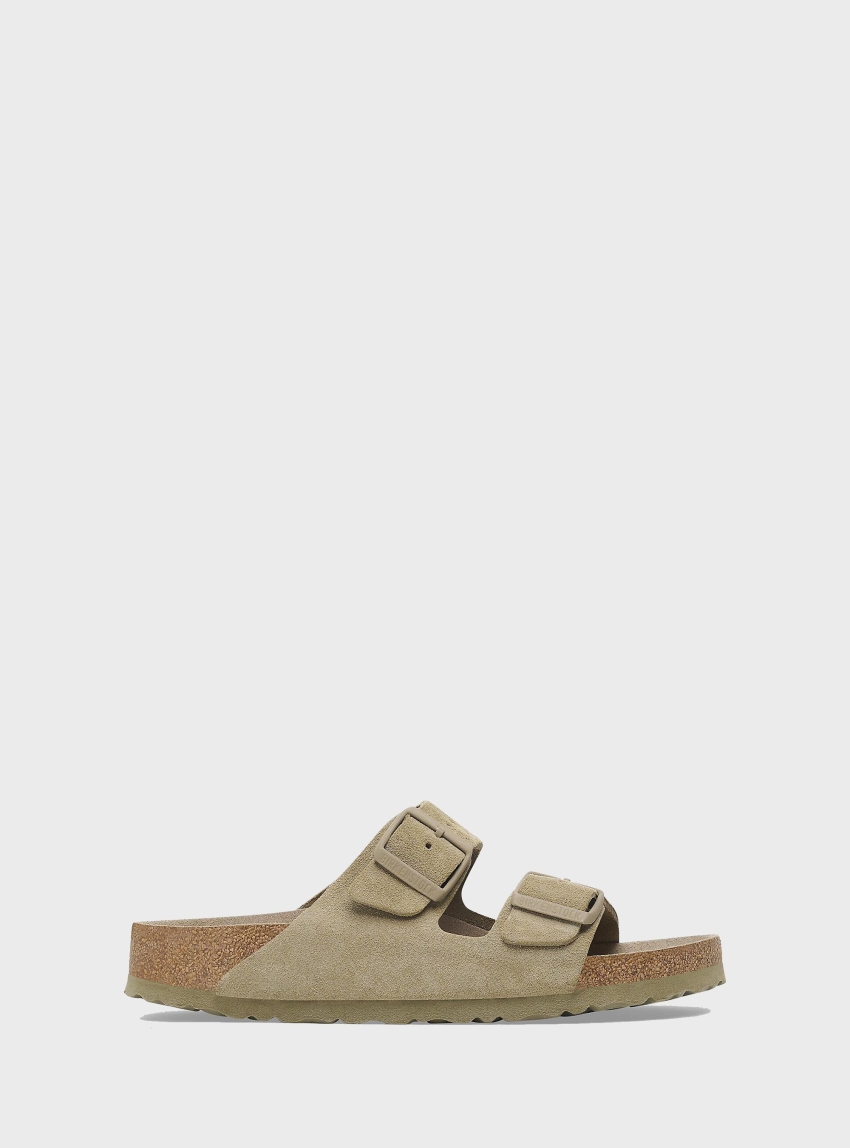 Birkenstock Arizona Soft Footbed Narrow Fit Sandals - Light Olive