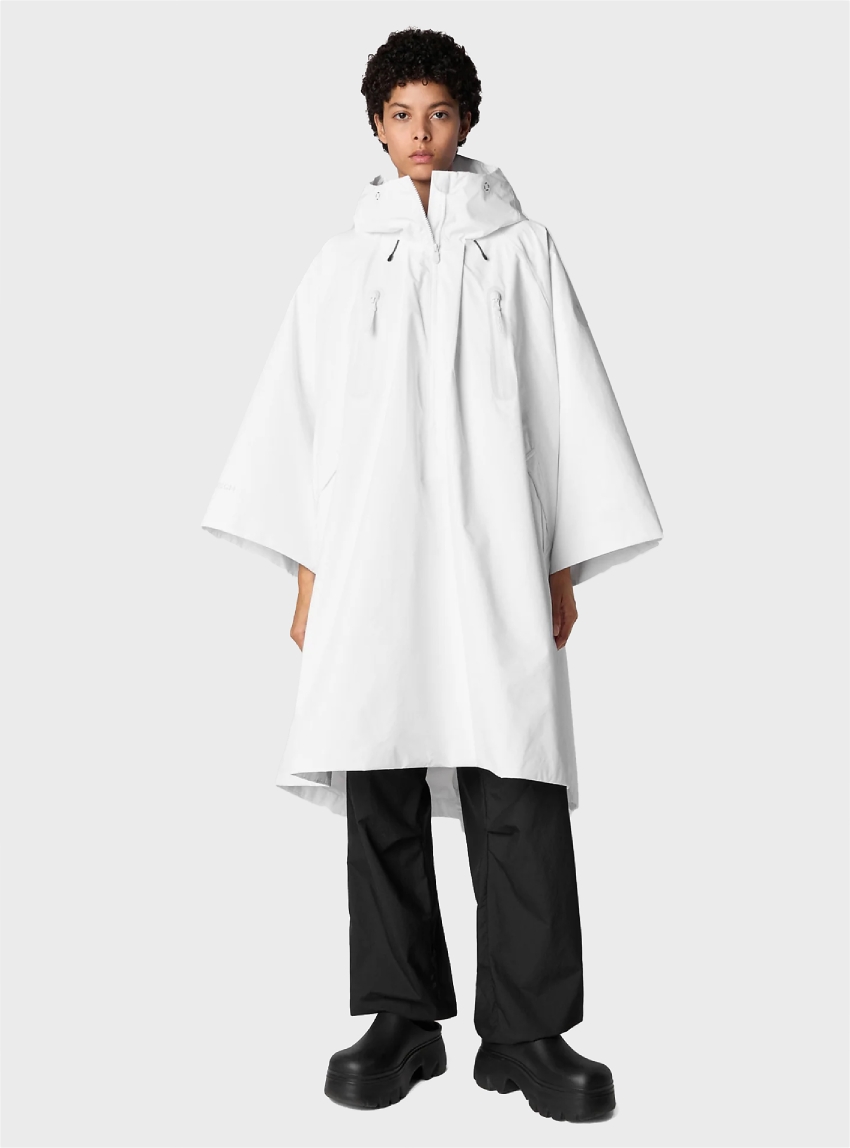 Save The Duck Hooded Cape Kira - White
