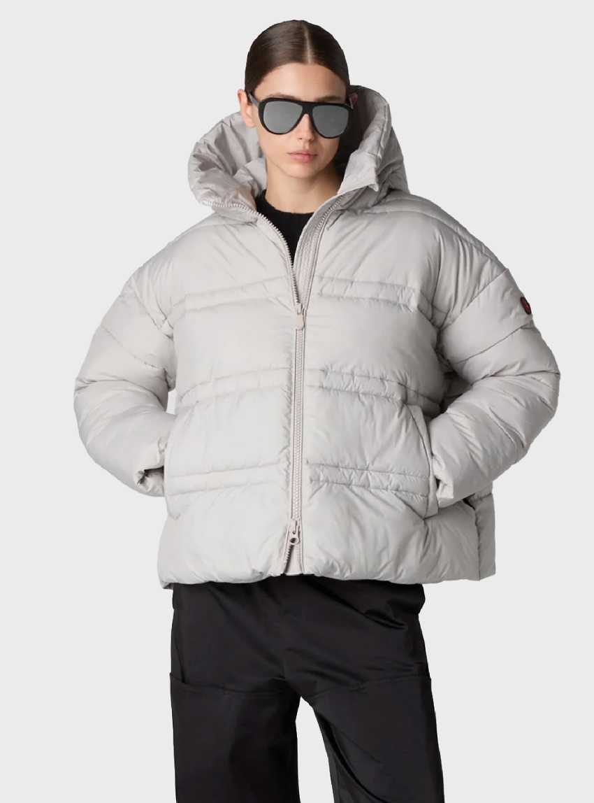 Save The Duck Keri Hooded Puffer Jacket - Grey