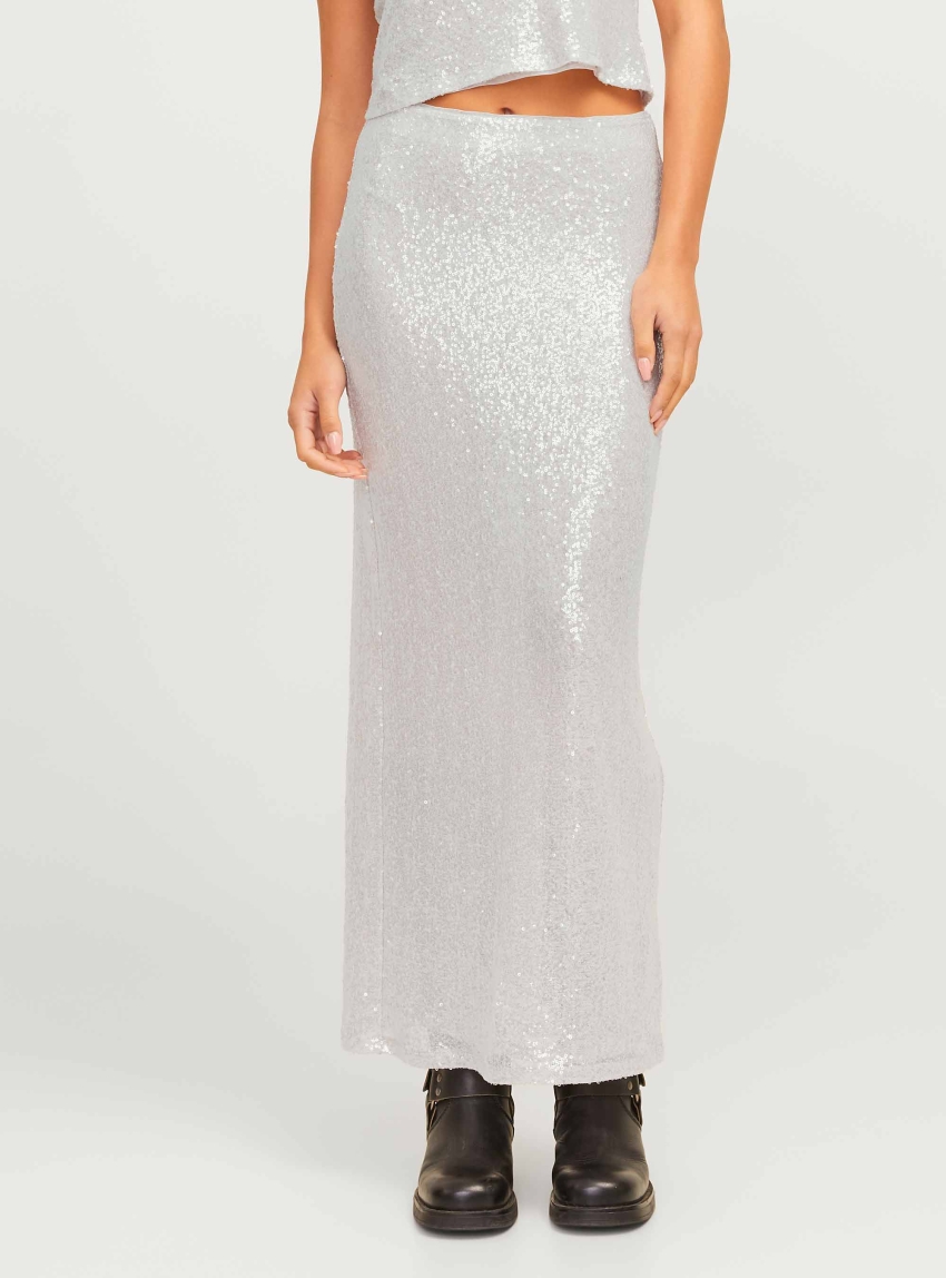 JJXX Mia Sequin Skirt - Silver