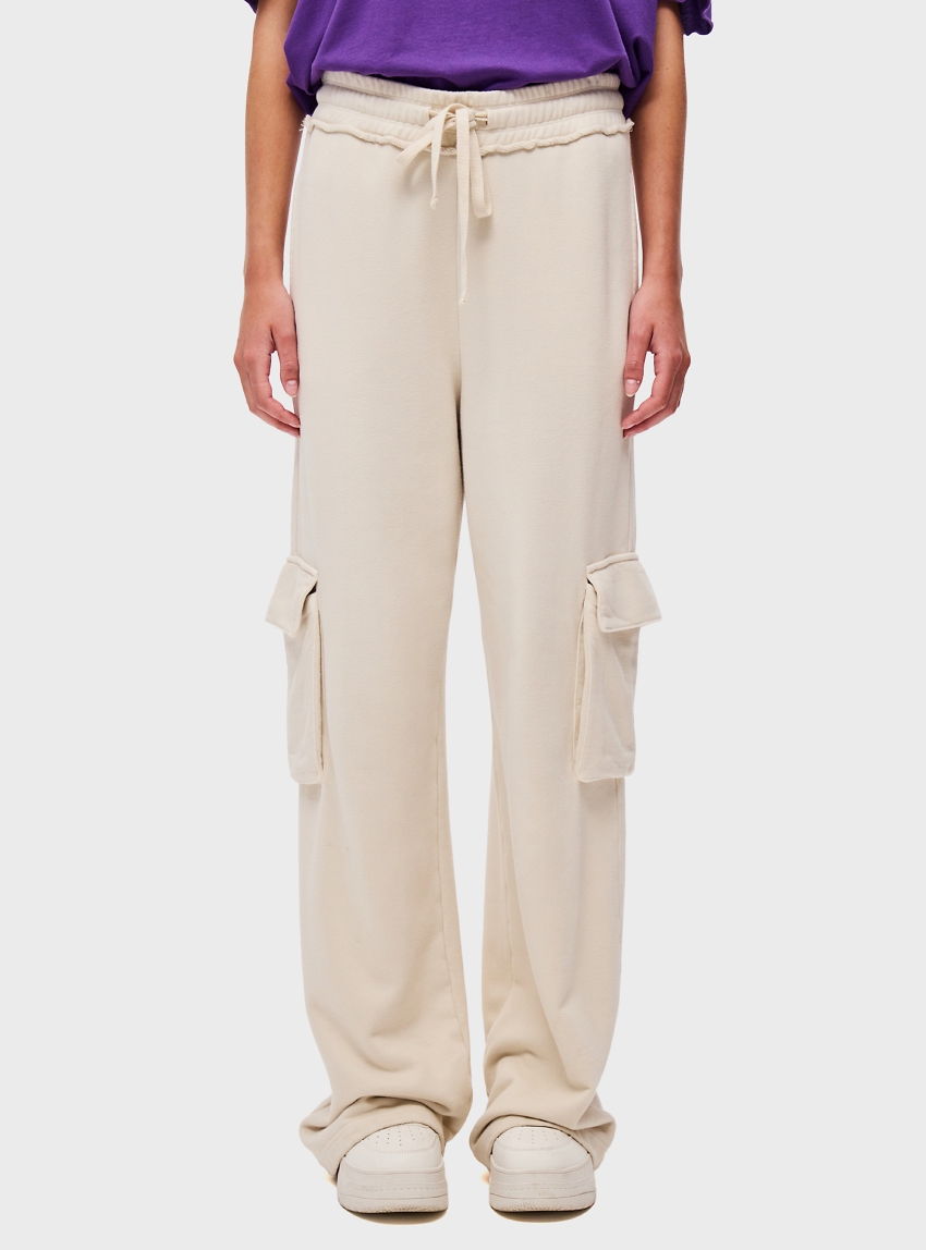 Dirty Laundry Straight Leg Cargo Sweatpants - Ecru