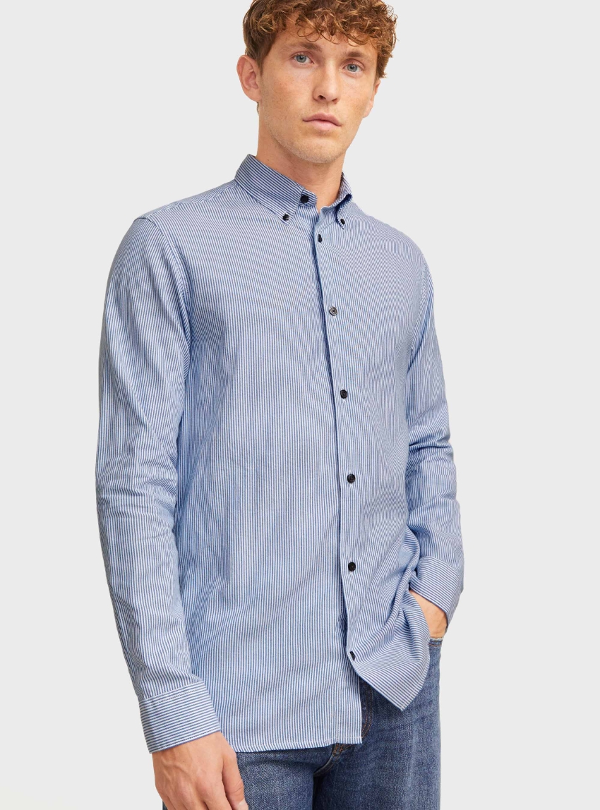 Jack & Jones Premium Lewis Comfort Fit Oxford Shirt - Blue
