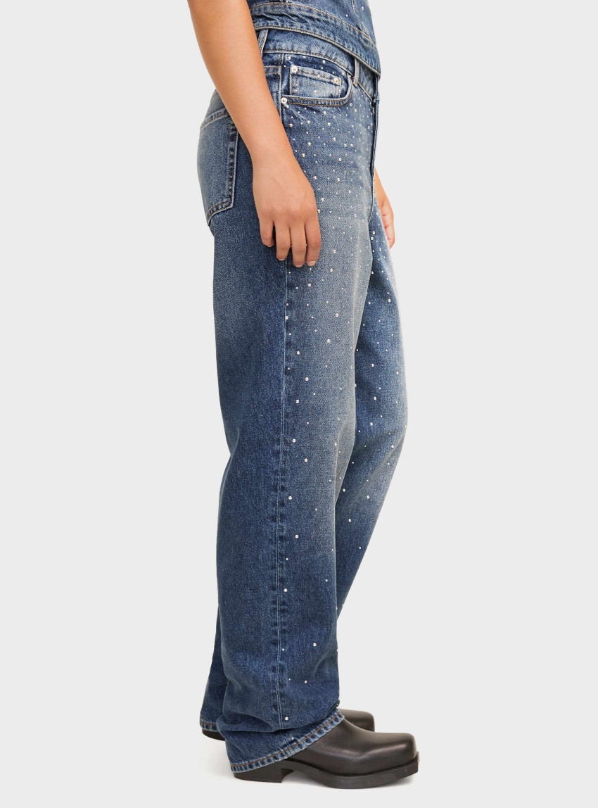 JJXX Tokyo Wide High Waist Stone Jeans - Medium Aged Denim
