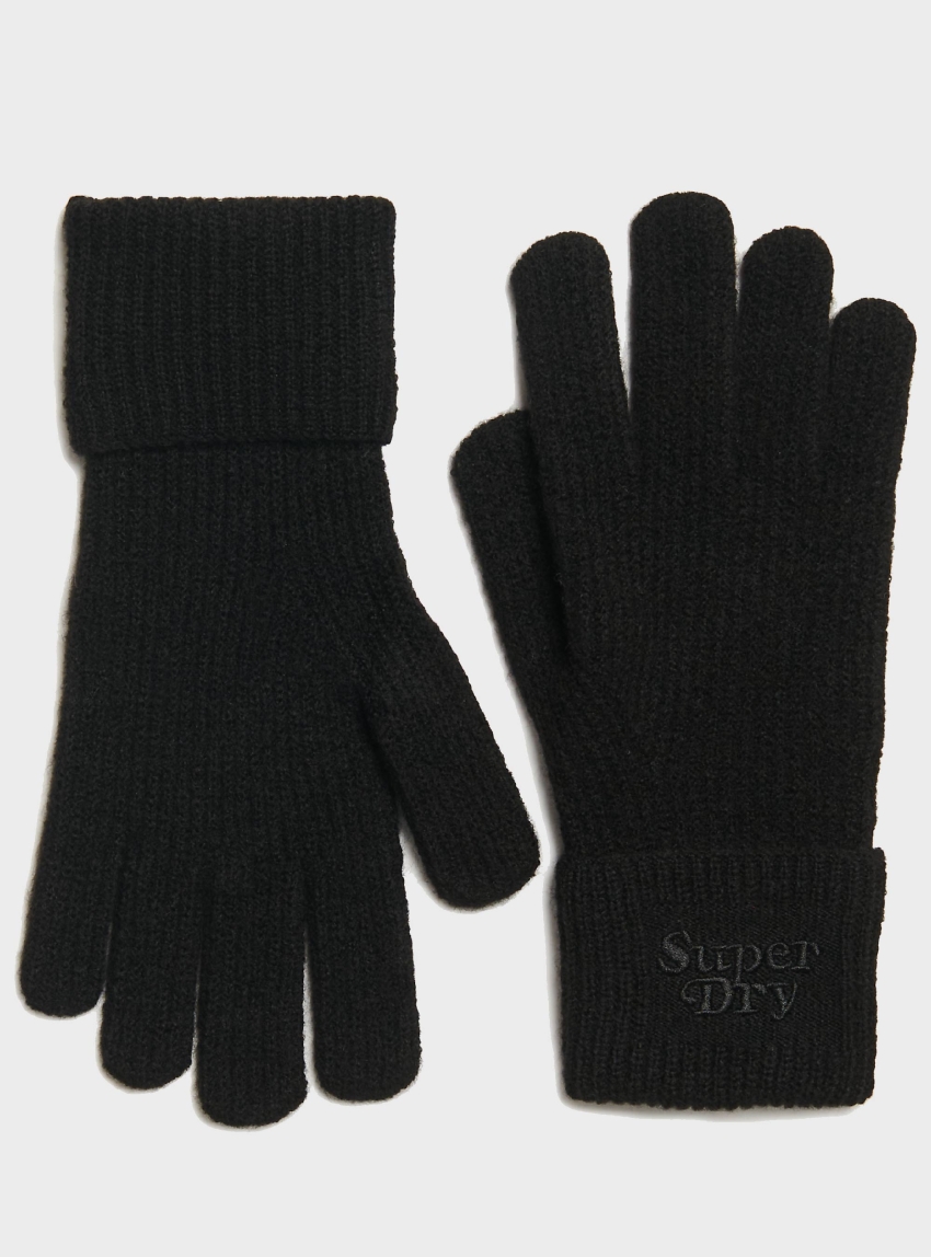 Superdry Soft Rib Knit Gloves - Black