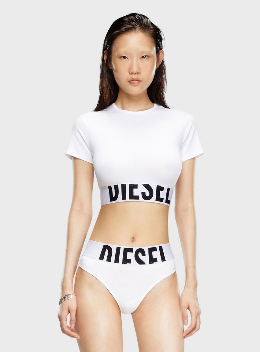 Diesel UFTEE-SPORT CROPPED Top - White