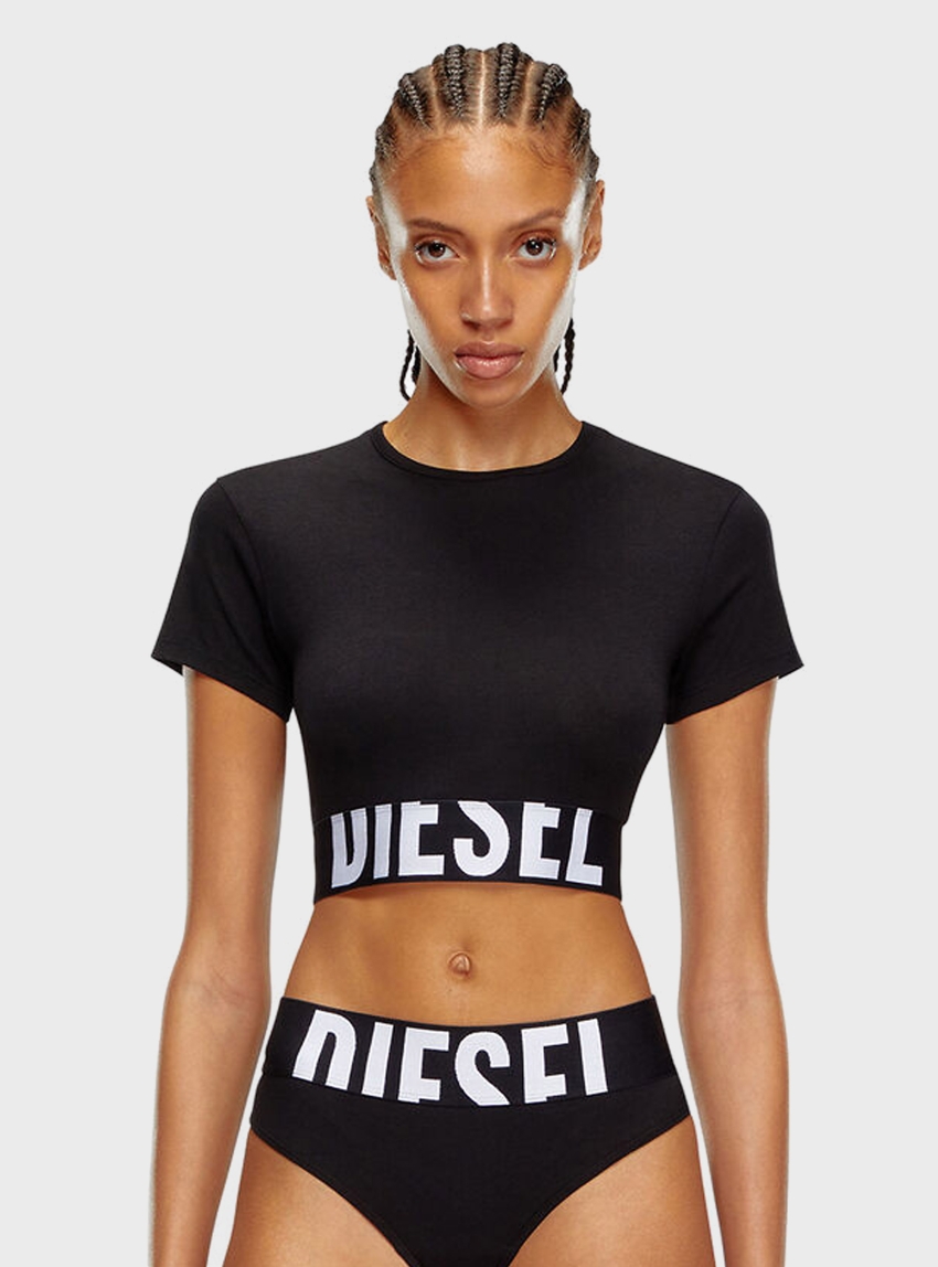 Diesel UFTEE-SPORT CROPPED Top - Black