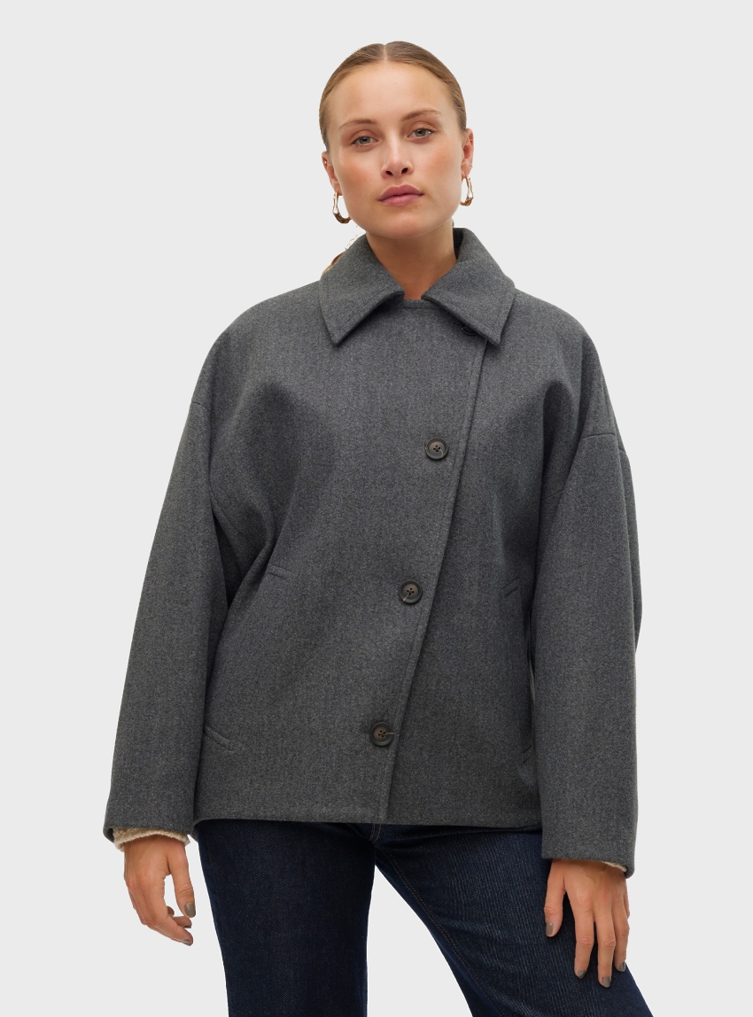 Vero Moda Popsilla Jacket - Dark Grey Melange