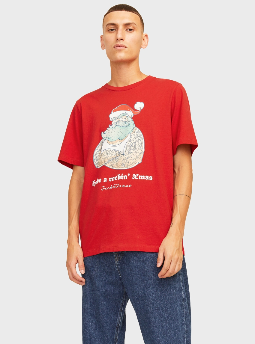 Jack & Jones Xmas Funny Tee - Red
