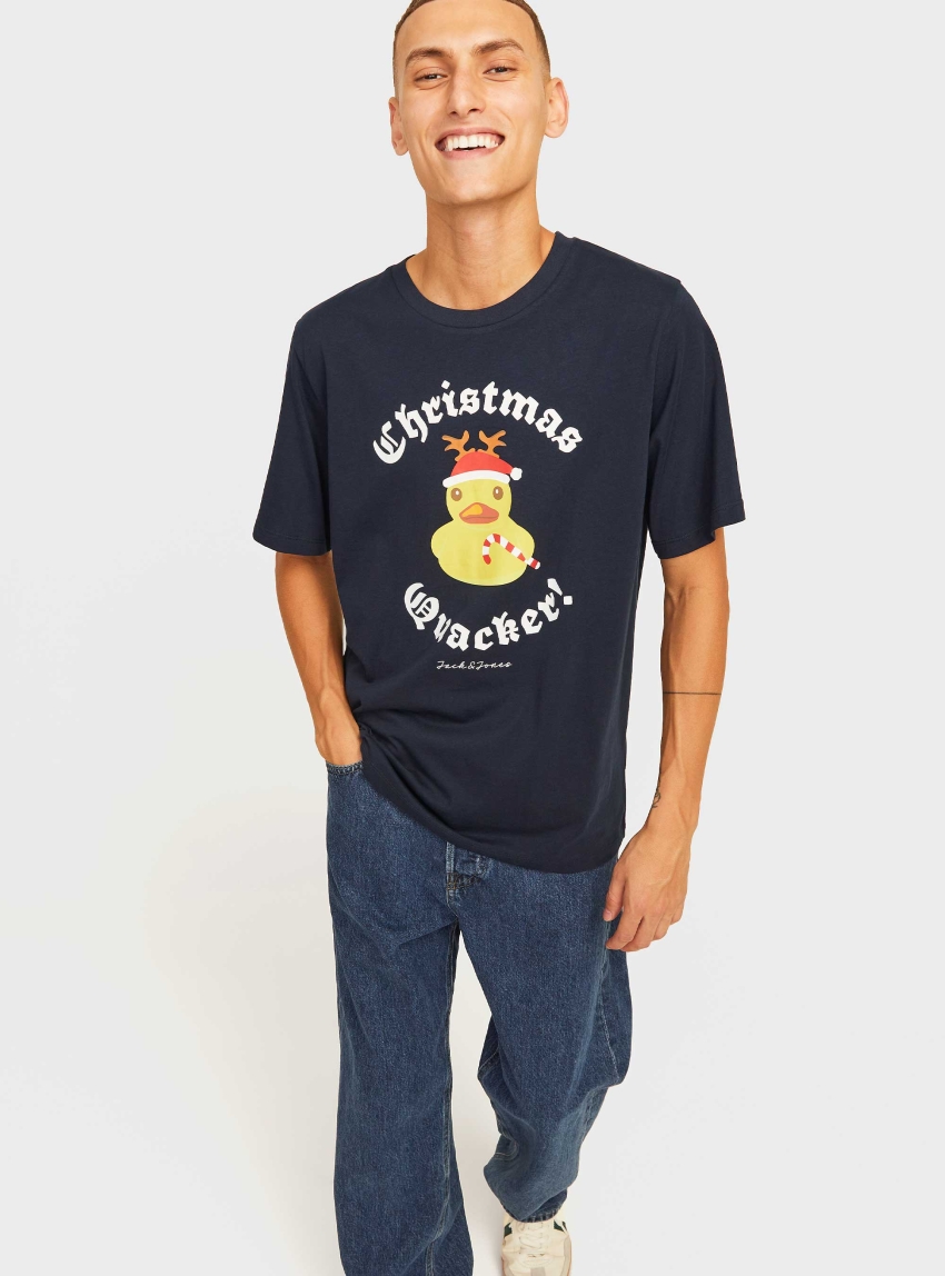 Jack & Jones Xmas Funny Tee - Blue