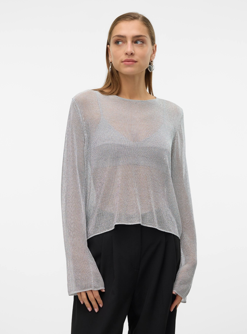Vero Moda Nova O-Neck Knit - Silver